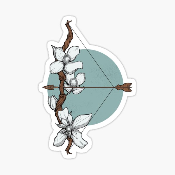Item preview, Sagittarius flowers arch clematis light blue zodiac sign designed and sold by Anja Steiner.
