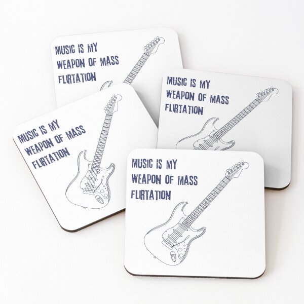 Item preview, Guitar T-Shirt - Music is My Weapon of Mass Flirtation" designed and sold by SketchyPedals.