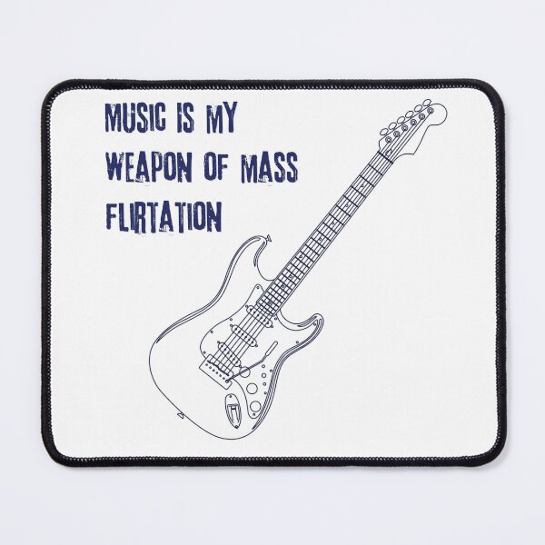 Item preview, Guitar T-Shirt - Music is My Weapon of Mass Flirtation" designed and sold by SketchyPedals.