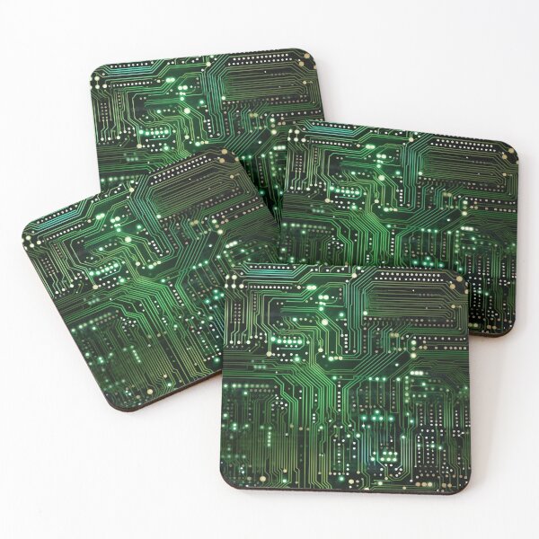 Item preview, Circuit board pattern green and black designed and sold by ExeDotArt.