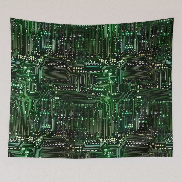 Item preview, Circuit board pattern green and black designed and sold by ExeDotArt.