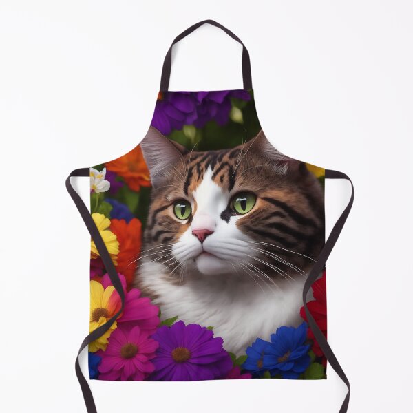 Item preview, Cat and colorful flower designed and sold by KiraChie.