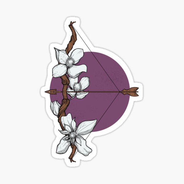 Item preview, Sagittarius Flowers Arch Clematis Purple Zodiac Sign designed and sold by Anja Steiner.