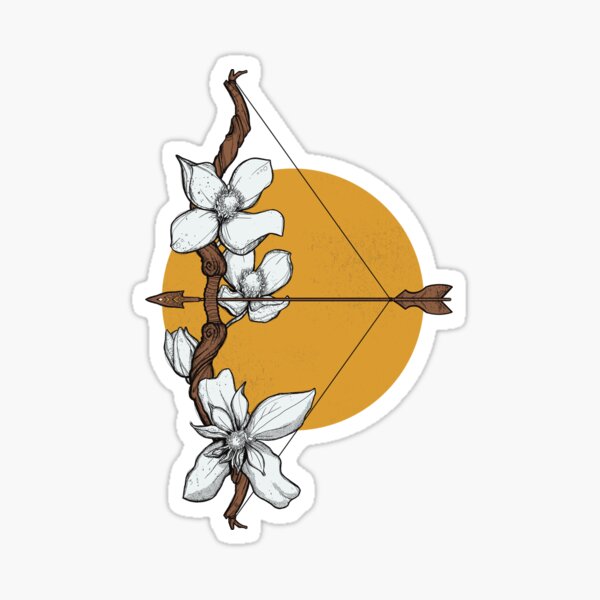 Item preview, Sagittarius Flowers Arch Clematis Yellow Zodiac Sign designed and sold by Anja Steiner.