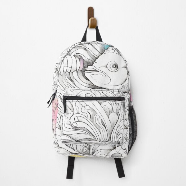Item preview, Carp Illustration in Black Outline with Pastel Detail designed and sold by Lap-lab.