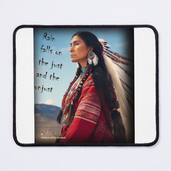 Item preview, Native American woman with traditional spiritual quote designed and sold by ElderWisdom.