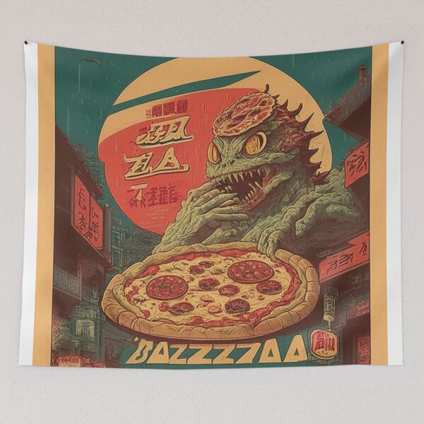 Item preview, Monster Eat Big Pizza designed and sold by Janniceralph.