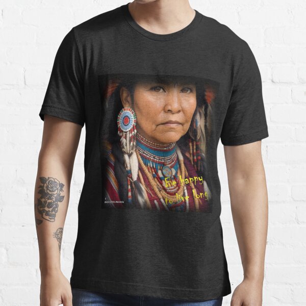 Native American woman with traditional quote Essential T-Shirt for Sale by  ElderWisdom