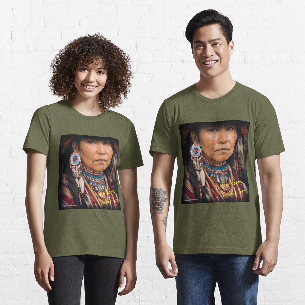 Native American woman with traditional quote Essential T-Shirt for Sale by  ElderWisdom