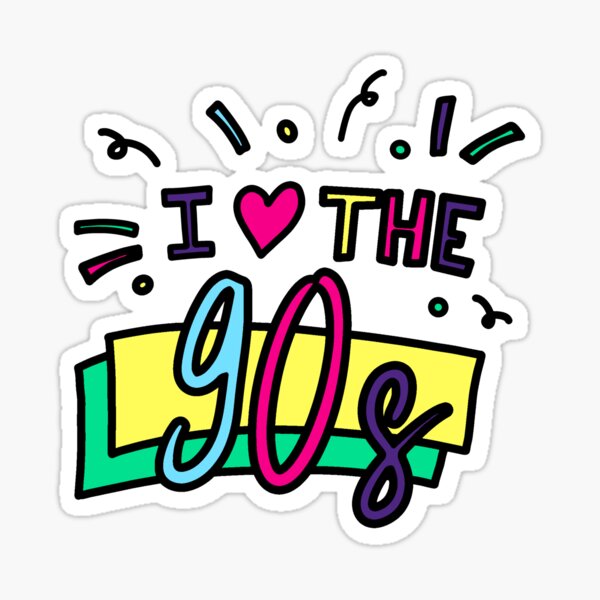 T-shirt with 90s motif - I Love the 90's Sticker by SketchyPedals