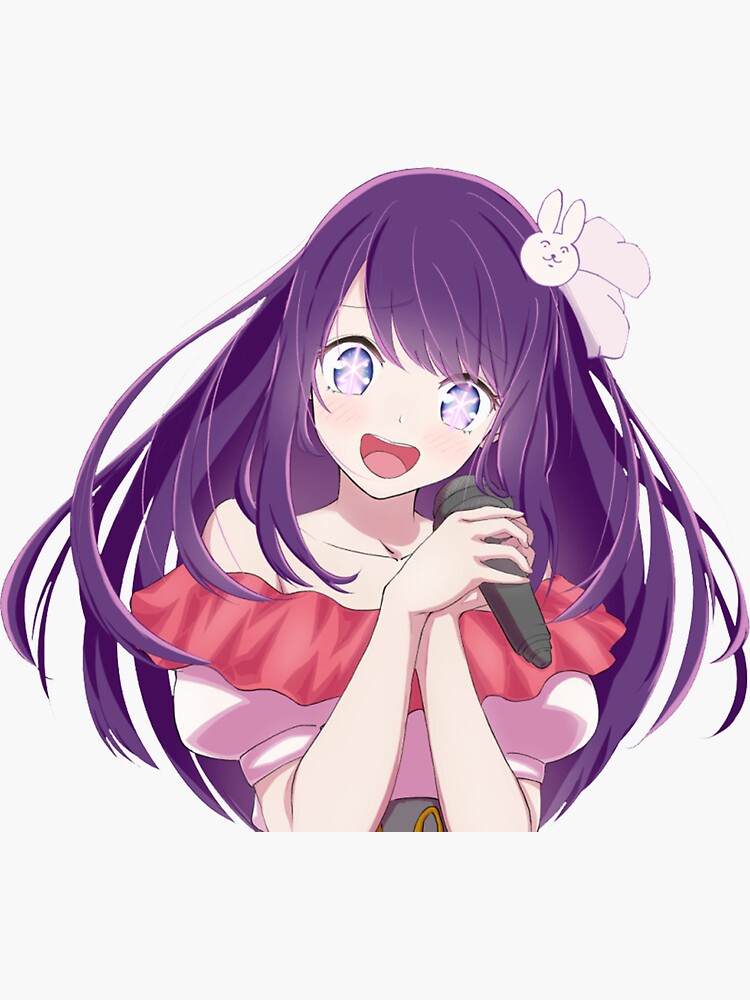 Adorable Kawaii Idol Anime Girl With Purple Hair and (Instant