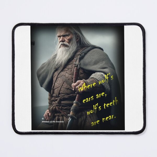 Item preview, Senior Viking warrior with traditional Viking quote designed and sold by ElderWisdom.