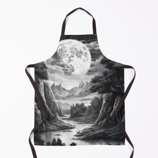 Item preview, Art: Black/White Fantasy Landscape: full lune designed and sold by GiveMeMood.