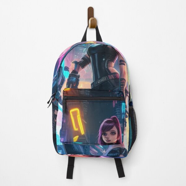 Item preview, Cyborg girls with guns in a cyberpunk neon city cool poster art designed and sold by Vintage Designs +.