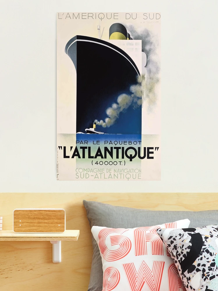 Vintage L'ATLANTIQUE shops canvas art print from a design by A. M. Cassandre in 1931