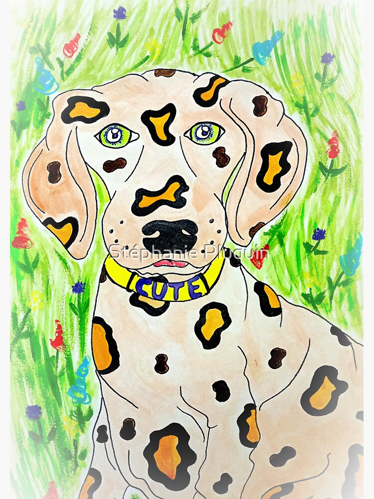 Aperçu 3 sur 3. Sticker avec l'œuvre Popdog Art Terrier Bresilien : illustration fashion ! créée et vendue par doudouedition.