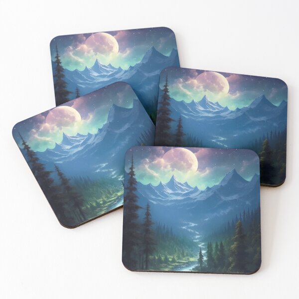 Item preview, River Surrounded By Mountains. Dark Emerald & Azure designed and sold by GiveMeMood.