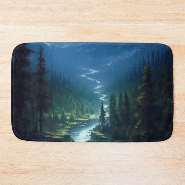 Item preview, River Surrounded By Mountains. Dark Emerald & Azure designed and sold by GiveMeMood.
