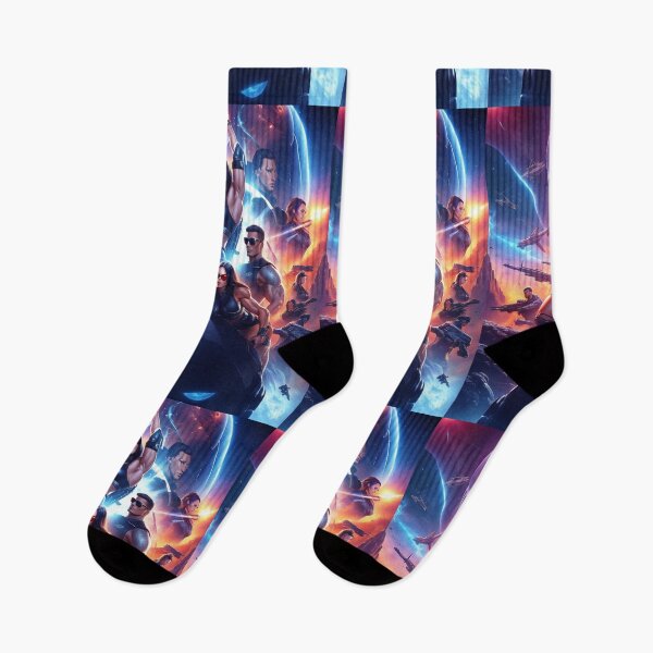 Item preview, Cool 80s style scifi poster featuring women with space weapons and aliens designed and sold by Vintage Designs +.