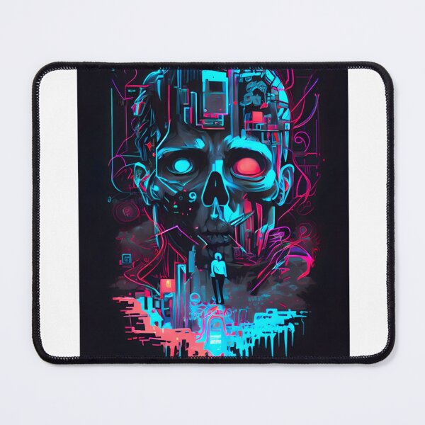 Item preview, Neon Cyberpunk Skull Horror Art designed and sold by LeonidasMembe.
