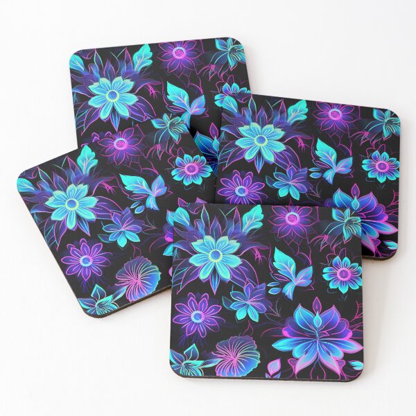Item preview, Neon flowers wallpaper designed and sold by Kyle Peters.