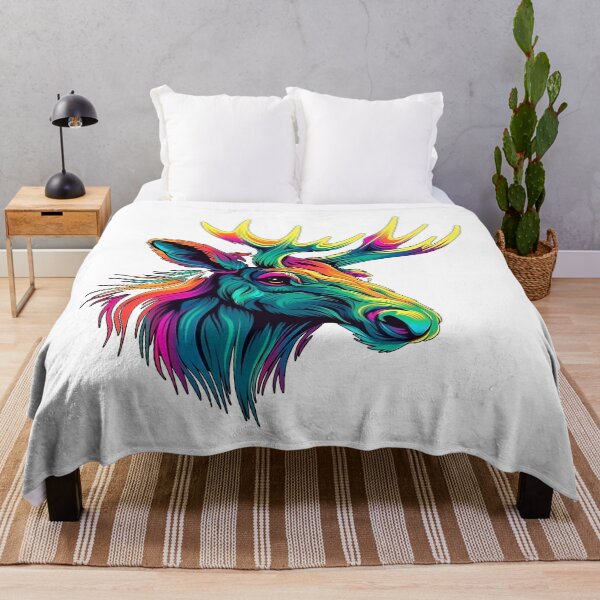Item preview, Funny Deer PopArt Dripping Paint. Rainbow elk, Forest animal designed and sold by Anastasiia Yurevych.