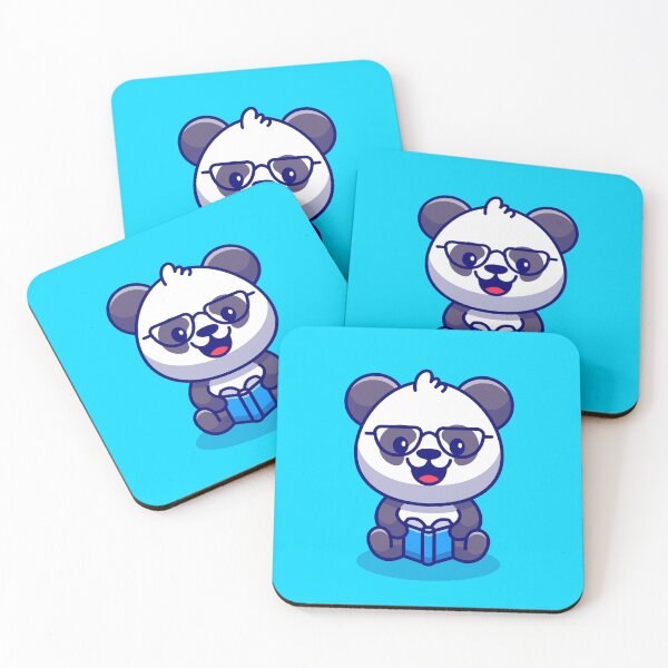 Item preview, Adorable Panda Reading Book Cartoon Icon designed and sold by hjian8219.