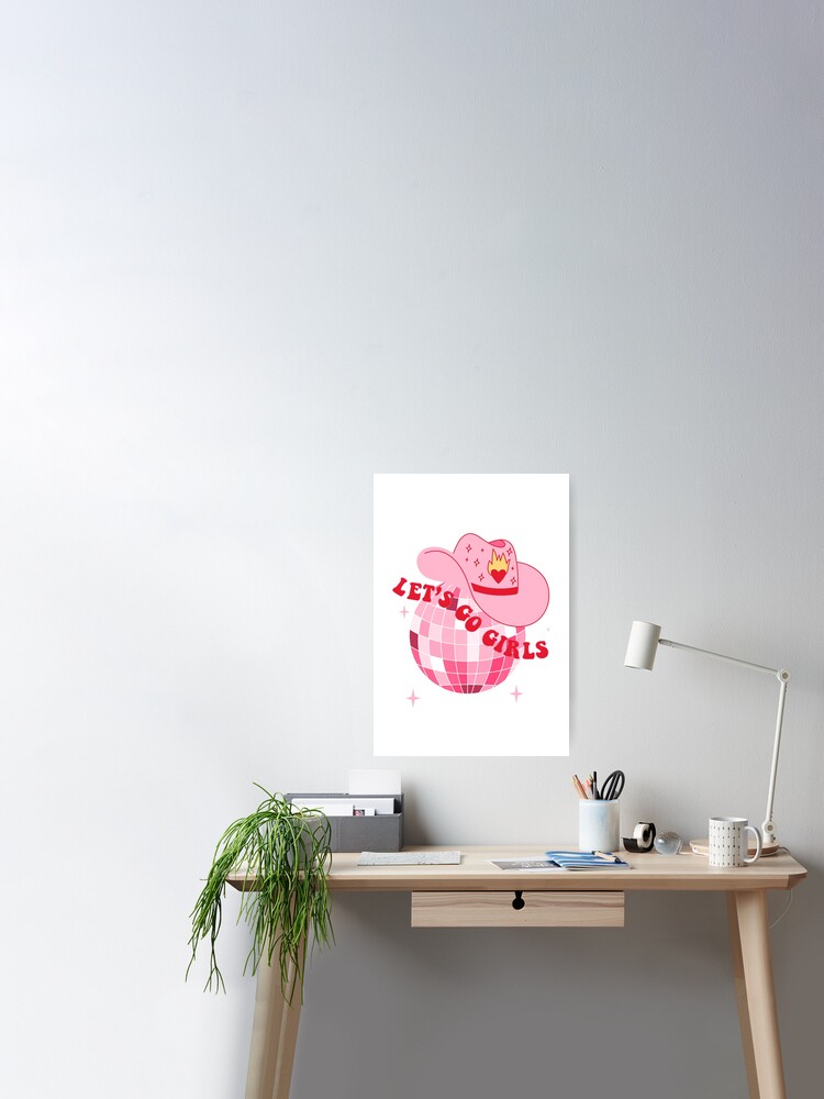Sticker for Sale mit Sparkly Pink Cowgirl Hut Discokugel von