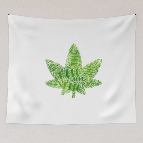 Item preview, THC leaf typography designed and sold by DeluxBee.