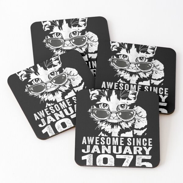 Item preview, 48th Birthday Cat 48 Years Old Awesome Since January 1975 designed and sold by Mark Holowchak.