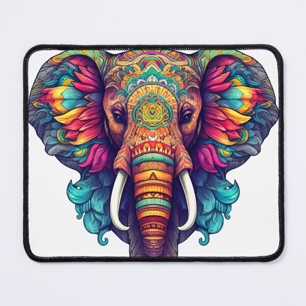 Item preview, Elephant Book cover with white isolated background for animal mandala coloring book designed and sold by jetaiart.