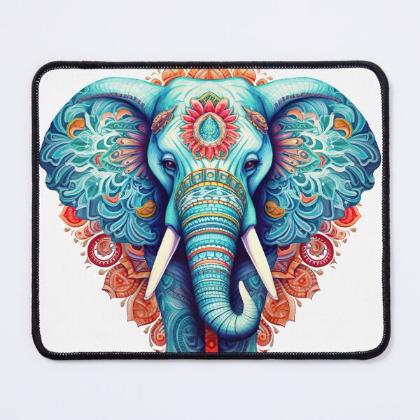 Item preview, Elephant Book cover with white isolated background for animal mandala coloring book designed and sold by jetaiart.