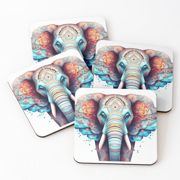 Item preview, Copy of  Elephant Book cover with white isolated background for animal mandala coloring book designed and sold by jetaiart.