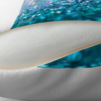 Alternate view of Mermaid Rose Gold and Teal Blush Glitter Throw Pillow
