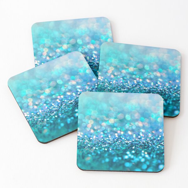Item preview, Mermaid Ocean Blue Blush Faux Glitter designed and sold by MysticMarble.
