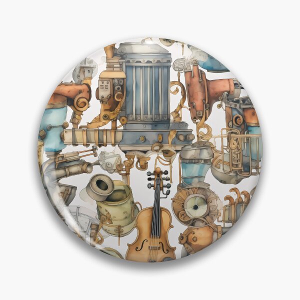 Item preview, Illustration - Retro steampunk music instruments designed and sold by Pixelboys.