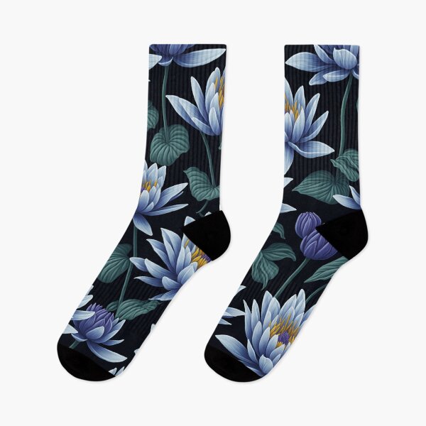 Item preview, Pattern of colorful Flowers of Water Lily in white designed and sold by kiyaansh16.