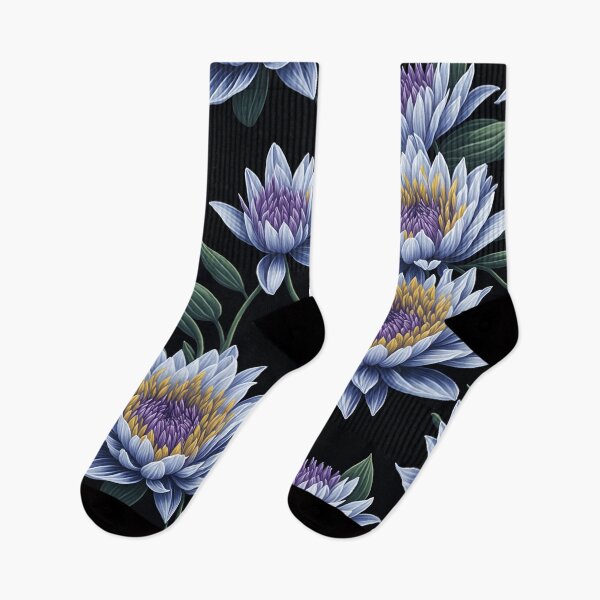 Item preview, Pattern of colorful Flowers of Water Lily in white designed and sold by kiyaansh16.