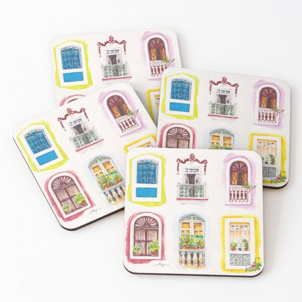 Item preview, Windows of Fontainhas Goa designed and sold by SiaIllustrates.