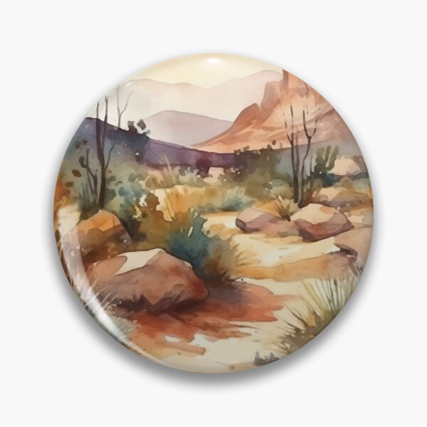 Item preview, Sunset Over the Distant Mountains - Boho Desert Landscape Watercolors designed and sold by GVRDesign.