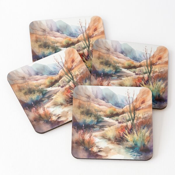 Item preview, A Trail through the Rough - Boho Desert Landscape Watercolors designed and sold by GVRDesign.