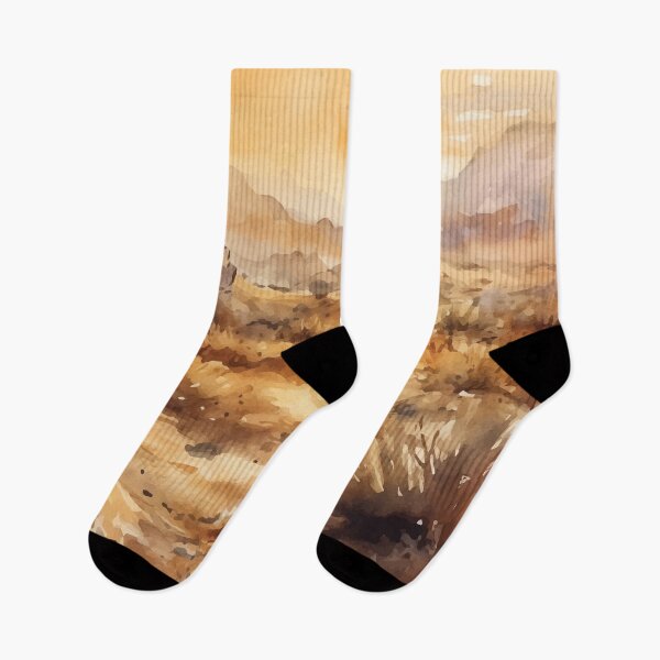Item preview, The Desert in Golden Hues - Boho Desert Landscape Watercolors designed and sold by GVRDesign.