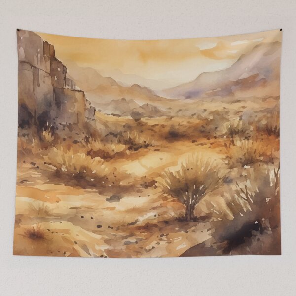 Item preview, The Desert in Golden Hues - Boho Desert Landscape Watercolors designed and sold by GVRDesign.