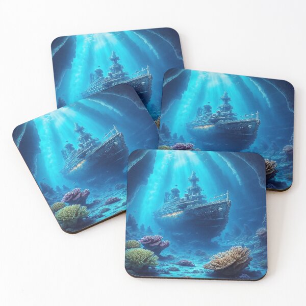 Item preview, Deep Sea Landscapes With Shipwrecks or Underwater Archaeological Sites, Providing a Glimpse Into the Human History and Exploration of the Deep Sea, Ai Generated Art designed and sold by AiGens.