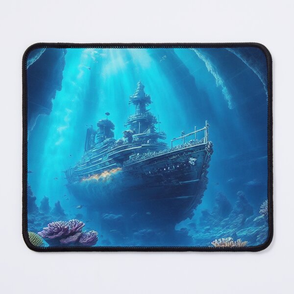 Item preview, Deep Sea Landscapes With Shipwrecks or Underwater Archaeological Sites, Providing a Glimpse Into the Human History and Exploration of the Deep Sea, Ai Generated Art designed and sold by AiGens.