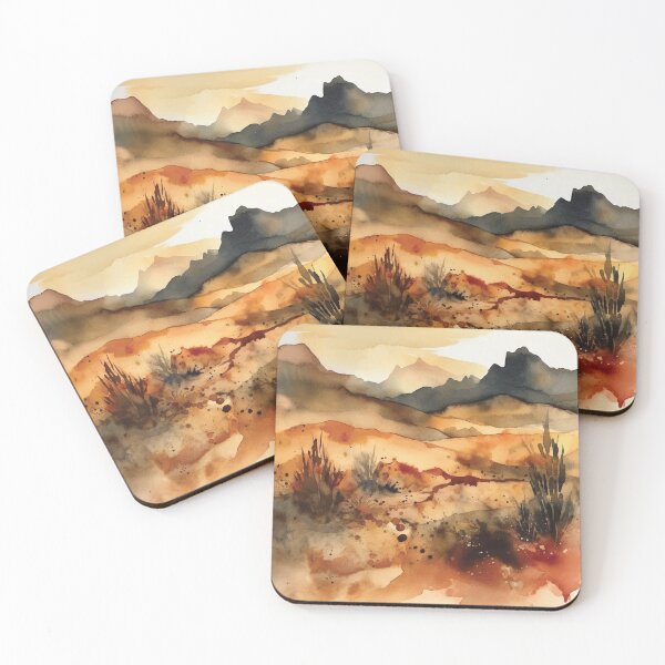 Item preview, A Rough Golden Desert - Boho Desert Landscape Watercolors designed and sold by GVRDesign.