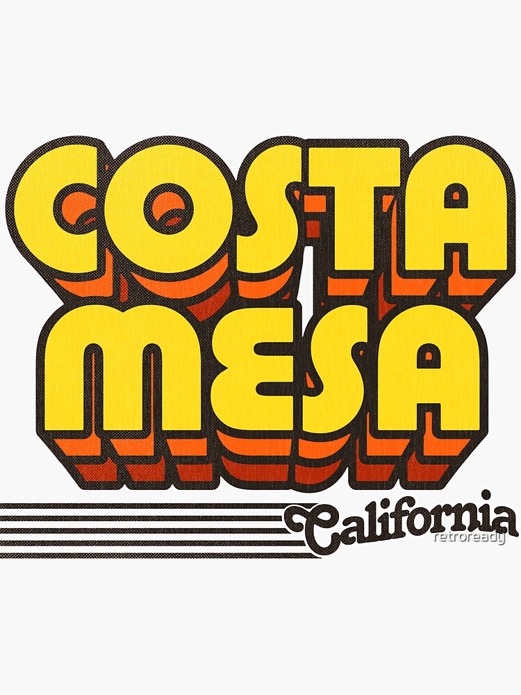 "Costa Mesa, California Retro Stripes" Sticker for Sale by retroready