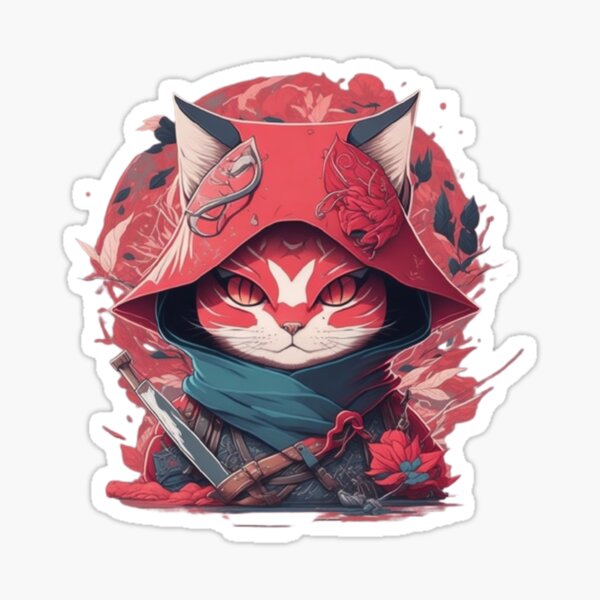 Ninja cat - mommy's little protector Sticker