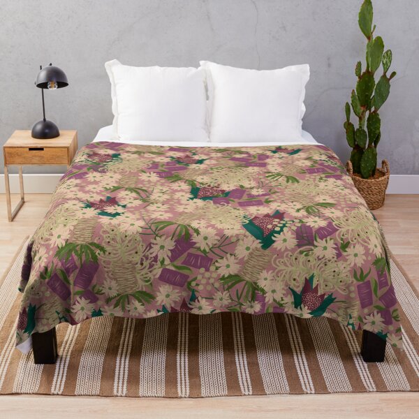 Item preview, Australian Native Flowers - cream and purples - floral symphony designed and sold by KizzyW.
