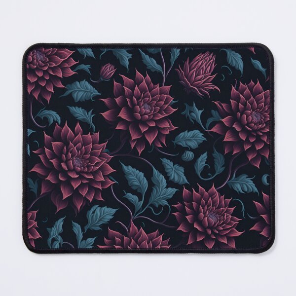 Item preview, Repeating pattern of colorful Flowers of Dahlia in red designed and sold by kiyaansh16.